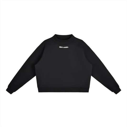 REV Essential Mock-Neck Crew Black