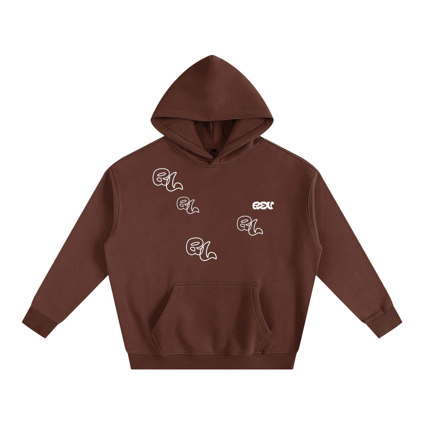 REV Essential All Over Logo Hoodie Brown